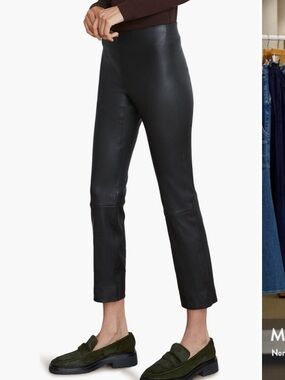 Vince Lamb Leather Crop Leggings